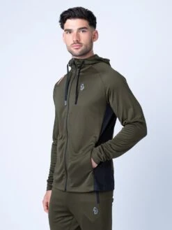 KEY ZIP THROUGH PERFORMANCE HOODIE -Deals Simple Men Wear Store M520370 DARK GREEN 2