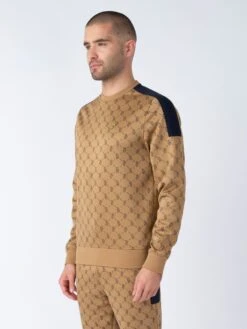 GAZZAS TEARS SWEATSHIRT 9 GAZZAS TEARS SWEATSHIRT -Deals Simple Men Wear Store M620373 CARAMEL DARKNAVY 2