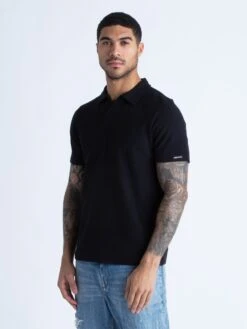 MASAYA BUTTONLESS TEXTURED POLO -Deals Simple Men Wear Store M651404 BLACK 2 6674b62c beab 4a34 921c b42d960b051f