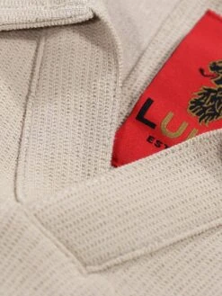 MASAYA BUTTONLESS TEXTURED POLO -Deals Simple Men Wear Store M651404 STONE 4