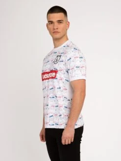 FUN STOPS CONCEPT JERSEY T-SHIRT -Deals Simple Men Wear Store M720159 WHITE MIX 2