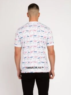 FUN STOPS CONCEPT JERSEY T-SHIRT -Deals Simple Men Wear Store M720159 WHITE MIX 3