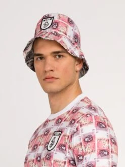 LOADS A MONEY REVERSIBLE BUCKET HAT -Deals Simple Men Wear Store M721256 RED SIDE 2