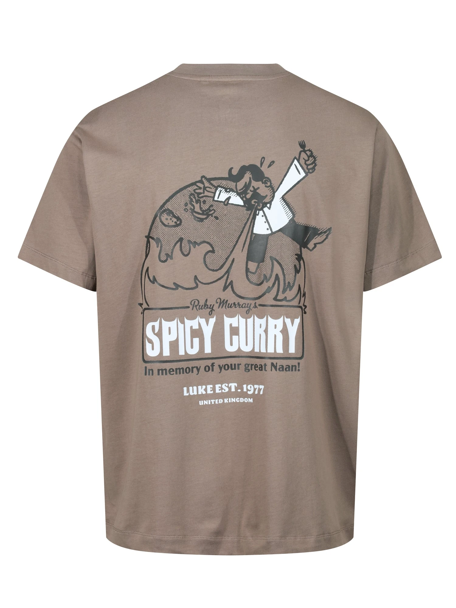 DODGY DINERS SPICY CURRY PRINTED T-SHIRT 1 DODGY DINERS SPICY CURRY PRINTED T-SHIRT