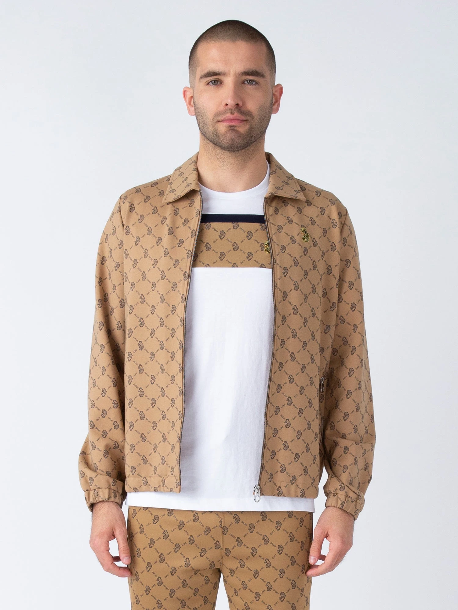 SHAW OVERPRINT ZIP THROUGH SWEAT 2 SHAW OVERPRINT ZIP THROUGH SWEAT - Image 2