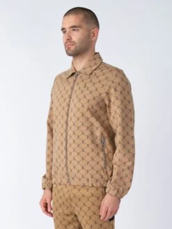 SHAW OVERPRINT ZIP THROUGH SWEAT 9 SHAW OVERPRINT ZIP THROUGH SWEAT -Deals Simple Men Wear Store M750355 CARAMEL DARKNAVY 2