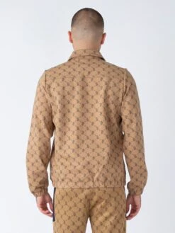 SHAW OVERPRINT ZIP THROUGH SWEAT 10 SHAW OVERPRINT ZIP THROUGH SWEAT -Deals Simple Men Wear Store M750355 CARAMEL DARKNAVY 3