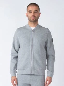 LUGANO VARSITY JACKET -Deals Simple Men Wear Store M750704 LIGHTMARLEGREY 1