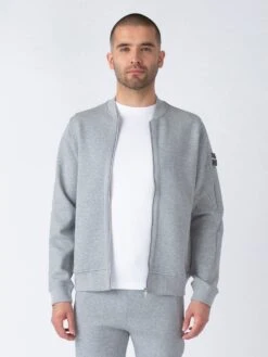 LUGANO VARSITY JACKET -Deals Simple Men Wear Store M750704 LIGHTMARLEGREY 2