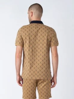 HENDERSON ZIP NECK POLO -Deals Simple Men Wear Store M751450 CARAMEL DARKNAVY 3